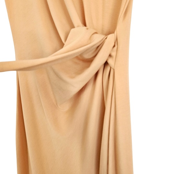 Wilfred Aritzia Fortune Side Tie Midi Dress Apricot Yellow Short Sleeve Slit Med - Picture 6 of 16